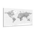 CANVAS PRINT CLASSIC BLACK AND WHITE MAP - PICTURES OF MAPS - PICTURES