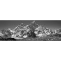 CANVAS PRINT BEAUTIFUL MOUNTAIN PEAK IN BLACK AND WHITE - BLACK AND WHITE PICTURES - PICTURES