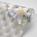 SELF ADHESIVE WALLPAPER ELEGANT LILY WITH LEATHER IMITATION - SELF-ADHESIVE WALLPAPERS - WALLPAPERS