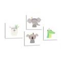 CANVAS PRINT SET CUTE ANIMALS WITH FEATHERS - SET OF PICTURES - PICTURES
