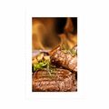 POSTER WITH MOUNT GRILLED BEEF STEAK - WITH A KITCHEN MOTIF - POSTERS