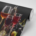 WALL MURAL WINE WITH GRAPES - WALLPAPERS FOOD AND DRINKS - WALLPAPERS