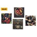 CANVAS PRINT SET SPECIALTIES ON A DARK BACKGROUND - SET OF PICTURES - PICTURES