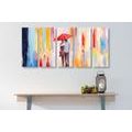 5-PIECE CANVAS PRINT WALK IN THE RAIN - PICTURES LOVE - PICTURES