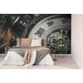 WALL MURAL BLACK AND WHITE POCKET WATCH - BLACK AND WHITE WALLPAPERS - WALLPAPERS