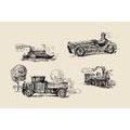 WALLPAPER MEANS OF TRANSPORT IN A RETRO DESIGN - WALLPAPERS VINTAGE AND RETRO - WALLPAPERS