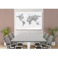 CANVAS PRINT CLASSIC BLACK AND WHITE MAP - PICTURES OF MAPS - PICTURES