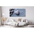 CANVAS PRINT HEART MADE OF STONE ON A SANDY BACKGROUND - STILL LIFE PICTURES - PICTURES