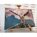 CANVAS PRINT EAGLE WITH SPREAD WINGS OVER THE MOUNTAINS - PICTURES OF ANIMALS - PICTURES