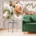 SELF ADHESIVE WALLPAPER ROSES IN A HISTORICAL FRAME - SELF-ADHESIVE WALLPAPERS - WALLPAPERS