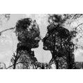 CANVAS PRINT IMAGE OF LOVE IN BLACK AND WHITE - BLACK AND WHITE PICTURES - PICTURES