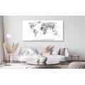 DECORATIVE PINBOARD BLACK AND WHITE MAP WITH NAMES - PICTURES ON CORK - PICTURES