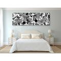 CANVAS PRINT BLACK AND WHITE POP ART ABSTRACTION - BLACK AND WHITE PICTURES - PICTURES