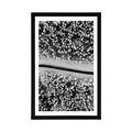 POSTER WITH MOUNT VIEW OF THE WINTER LANDSCAPE IN BLACK AND WHITE - BLACK AND WHITE - POSTERS