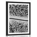 POSTER WITH MOUNT VIEW OF THE WINTER LANDSCAPE IN BLACK AND WHITE - BLACK AND WHITE - POSTERS