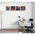 CANVAS PRINT SET IN AN INTERESTING POP ART STYLE - SET OF PICTURES - PICTURES