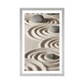 POSTER WITH MOUNT ZEN STONES IN SANDY CIRCLES - FENG SHUI - POSTERS