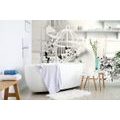 WALL MURAL BLACK AND WHITE ROMANTIC STILL LIFE IN VINTAGE STYLE - BLACK AND WHITE WALLPAPERS - WALLPAPERS
