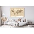 DECORATIVE PINBOARD BEAUTIFUL VINTAGE MAP OF THE WORLD - PICTURES ON CORK - PICTURES