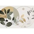 CANVAS PRINT BOHO LEAVES IN CIRCLES - PICTURES OF TREES AND LEAVES - PICTURES
