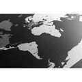 DECORATIVE PINBOARD MODERN MAP WITH A BLACK AND WHITE TOUCH - PICTURES ON CORK - PICTURES