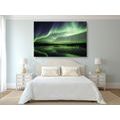 CANVAS PRINT GREEN NORTHERN LIGHTS - PICTURES OF NATURE AND LANDSCAPE - PICTURES