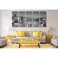 5-PIECE CANVAS PRINT DAZZLING PANORAMA OF PARIS IN BLACK AND WHITE - PICTURES OF CITIES - PICTURES