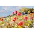 CANVAS PRINT PAINTED POPPIES IN A MEADOW - PICTURES FLOWERS - PICTURES