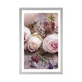 POSTER WITH MOUNT FESTIVE FLORAL COMPOSITION OF ROSES - FLOWERS - POSTERS