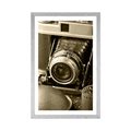 POSTER WITH MOUNT OLD CAMERA IN SEPIA DESIGN - BLACK AND WHITE - POSTERS