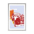 POSTER WITH MOUNT RETRO CAR WITH AN ABSTRACTION - CARS - POSTERS