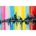 WALLPAPER OIL PAINTING OF A CITY - WALLPAPERS CITIES - WALLPAPERS