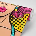 WALLPAPER WOMAN WITH PINK HAIR - POP ART WALLPAPERS - WALLPAPERS