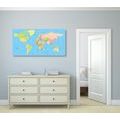 CANVAS PRINT MAP ON A BLUE BACKGROUND - PICTURES OF MAPS - PICTURES