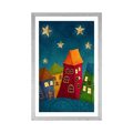 POSTER WITH MOUNT CRESCENT MOON OVER THE CITY - FOR CHILDREN - POSTERS