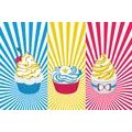 TAPETA POP ART CUPCAKES - POP ART TAPETY - TAPETY