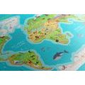 DECORATIVE PINBOARD GEOGRAPHICAL MAP OF THE WORLD FOR CHILDREN - PICTURES ON CORK - PICTURES