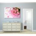 CANVAS PRINT BOUQUET OF PINK ROSES - STILL LIFE PICTURES - PICTURES