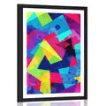 POSTER WITH MOUNT GEOMETRIC PATTERN WITH A GRUNGE EFFECT - POP ART - POSTERS