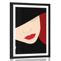 POSTER WITH MOUNT CLASSY LADY IN A HAT - WOMEN - POSTERS