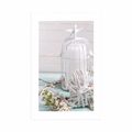 POSTER WITH MOUNT CHERRY TWIG AND WHITE LANTERNS - VINTAGE AND RETRO - POSTERS