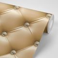 WALLPAPER ELEGANCE OF LEATHER IN GOLDEN COLOR - WALLPAPERS WITH IMITATION OF LEATHER - WALLPAPERS