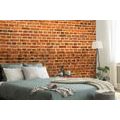 WALL MURAL ORANGE BRICK WALL - WALLPAPERS WITH IMITATION OF BRICK, STONE AND CONCRETE - WALLPAPERS