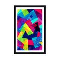 POSTER WITH MOUNT GEOMETRIC PATTERN WITH A GRUNGE EFFECT - POP ART - POSTERS