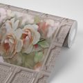 SELF ADHESIVE WALLPAPER ROSES IN A HISTORICAL FRAME - SELF-ADHESIVE WALLPAPERS - WALLPAPERS