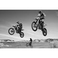 CANVAS PRINT FOR BIKERS IN BLACK AND WHITE - BLACK AND WHITE PICTURES - PICTURES