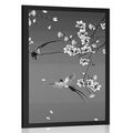 POSTER BLACK AND WHITE BIRDS ON A TREE BRANCH - BLACK AND WHITE - POSTERS