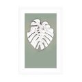 POSTER WITH MOUNT MONSTERA ON A GREEN BACKGROUND - MOTIFS FROM OUR WORKSHOP - POSTERS