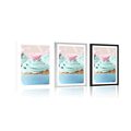 POSTER WITH MOUNT COLORFUL SWEET CUPCAKES - WITH A KITCHEN MOTIF - POSTERS