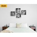 CANVAS PRINT SET HEAVENLY PEACE IN BLACK AND WHITE - SET OF PICTURES - PICTURES
